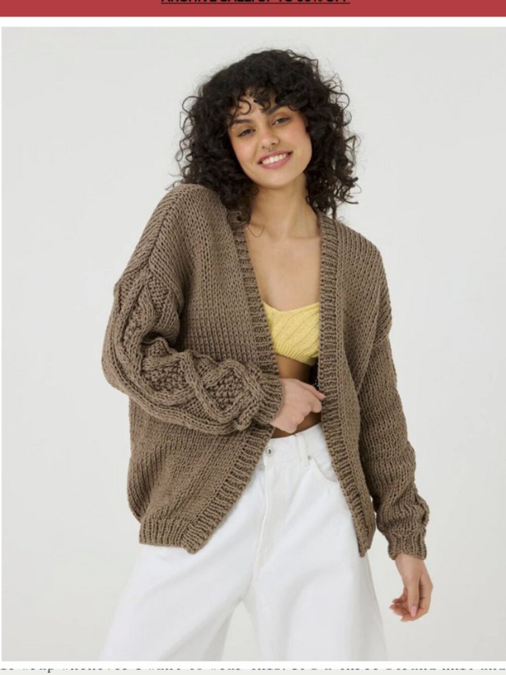 THE KNOTTY ONES TOM Cotton Cardigan Sweater Taupe Size Small NEW